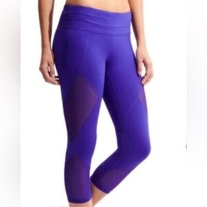Athleta Sonar Mesh Crop Leggings Brilliant Blue Small Style 212394